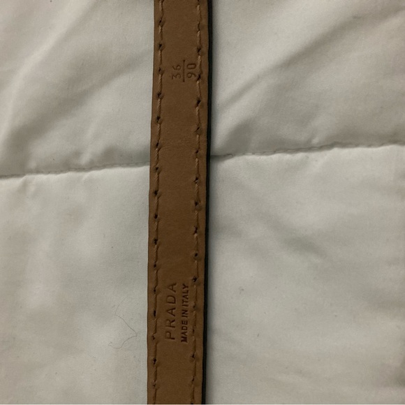 FANCY BLACK LEATHER PRADA BELT - Picture 5 of 9